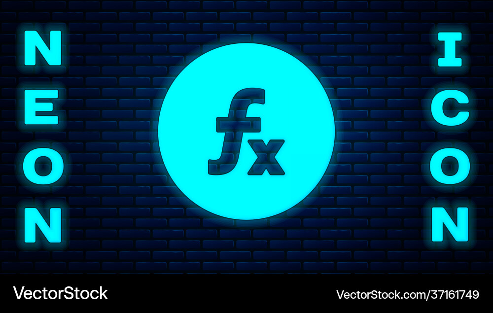 Glowing neon function mathematical symbol icon Glowing neon function mathematical symbol icon vector image