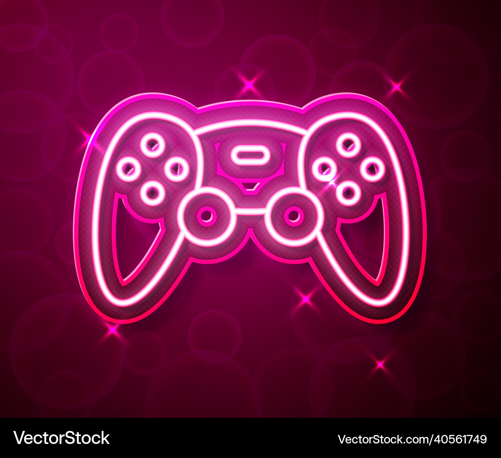 Glowing neon line game controller or joystick Glowing neon line game controller or joystick Vector Image