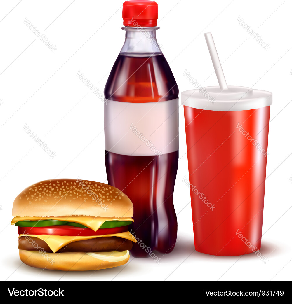 Hamburger and Cola Vector Image