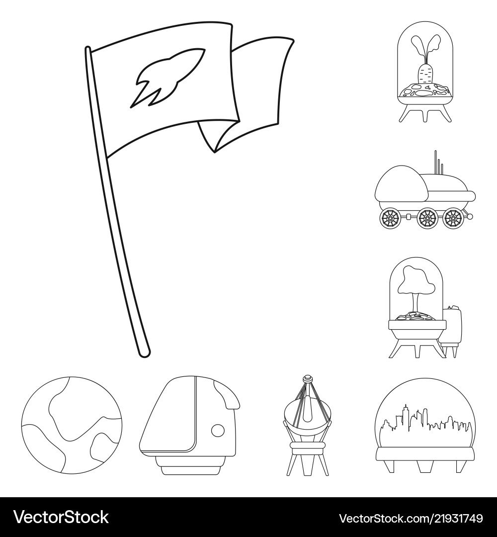 Isolated object of mars and space logo collection Isolated object of mars and space logo collection vector image