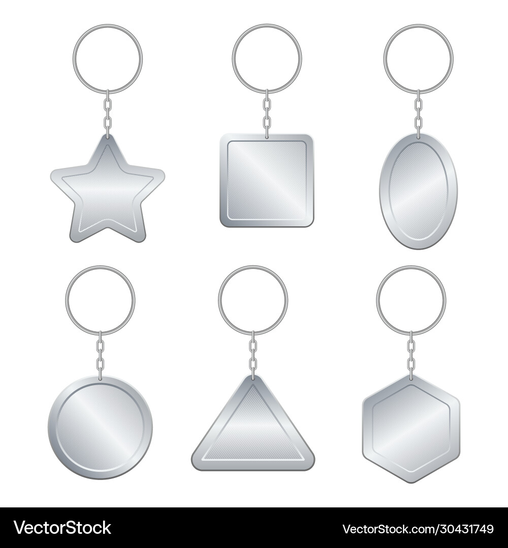 Metallic key chain Metallic key chain vector image