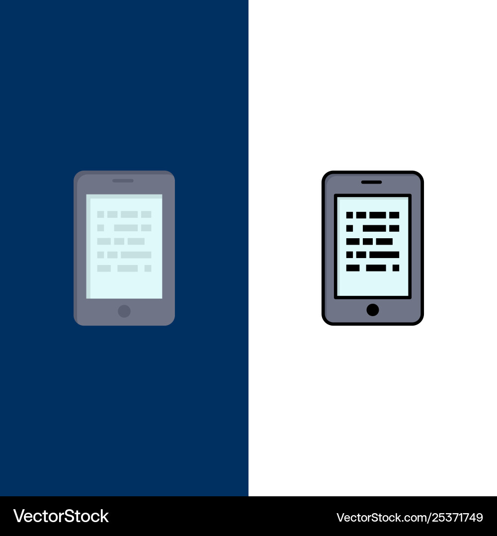 Mobile read data secure e learning icons flat Vector Image