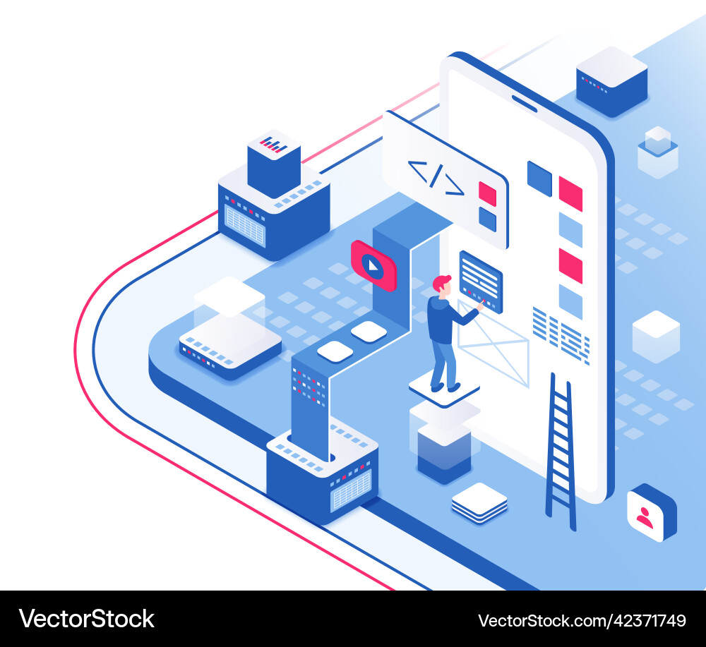 Mobile software user interface and experience vector image