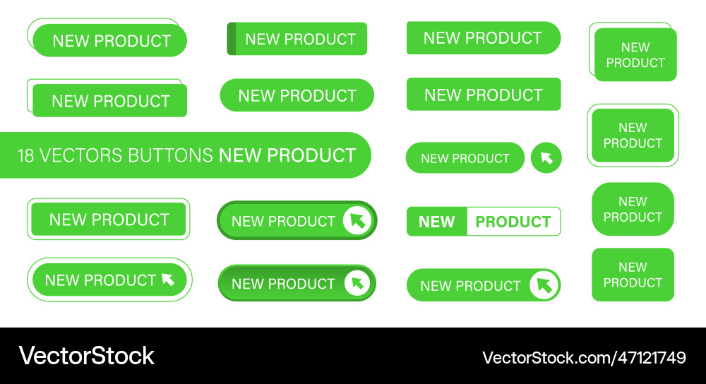 New product is a set of simple modern buttons Vector Image
