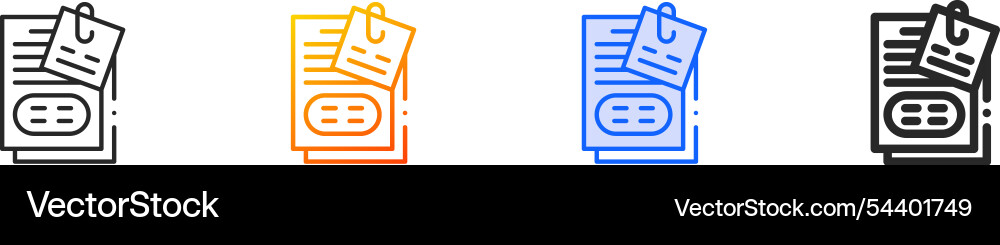 Notes iconthin linear gradient blue stroke Notes iconthin linear gradient blue stroke vector image