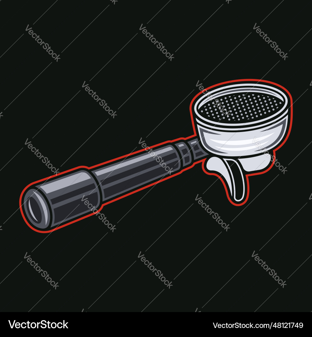 Portafilter espresso machine part Portafilter espresso machine part vector image