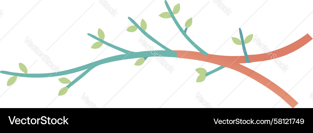 Rustic Tree Branch with Buds Vector Image
