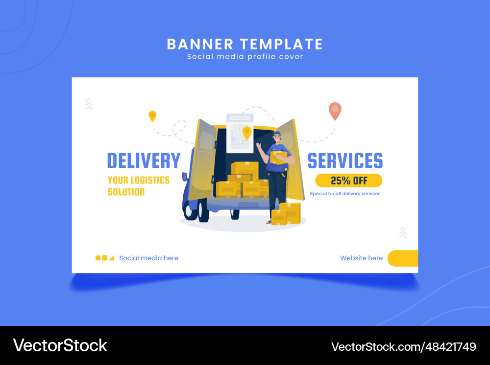 Shipping cargo delivery service on banner design Shipping cargo delivery service on banner design vector image