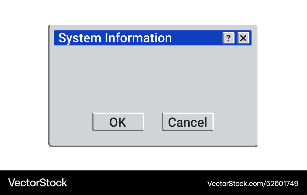 System information message in retro style vector image