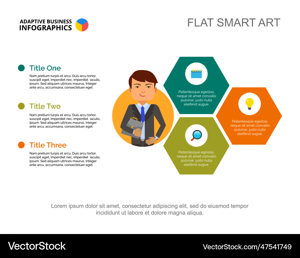 Three options process chart template Vector Image