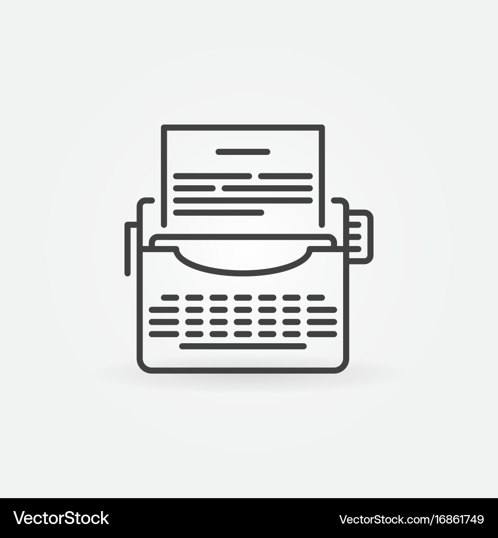 Typewriter icon in thin line style Vector Image