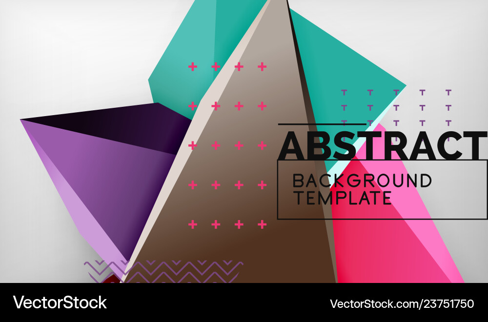 3d geometric triangular shapes abstract background vector image