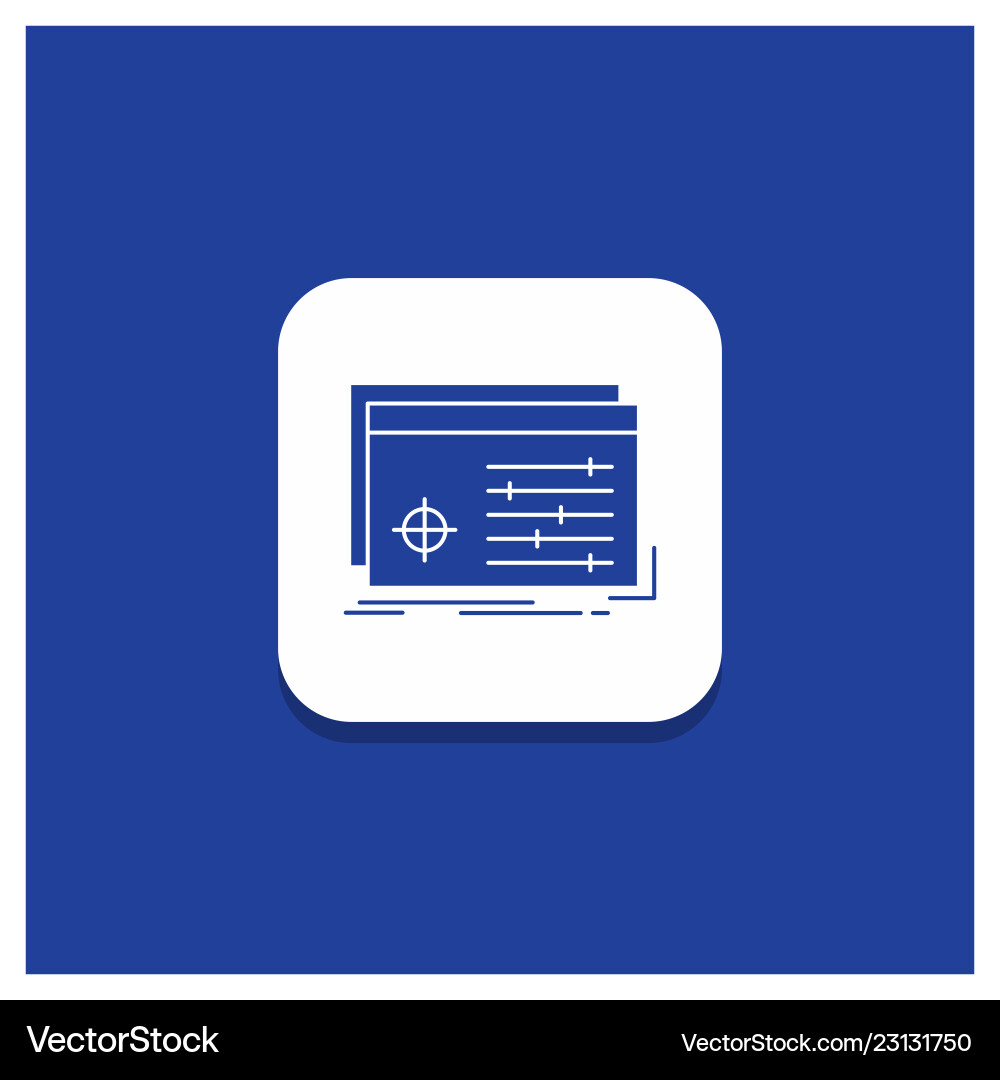 Blue round button for file object processing Blue round button for file object processing vector image