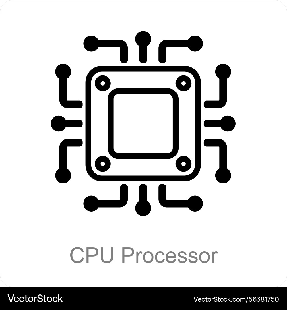 Cpu processor icon concept vector image