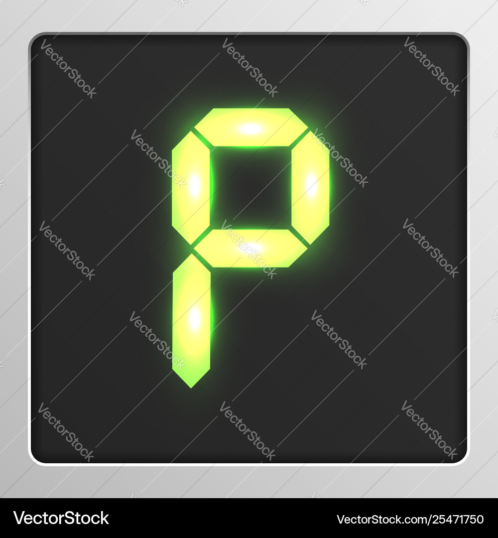 Digital character set typeface on a screen Digital character set typeface on a screen vector image