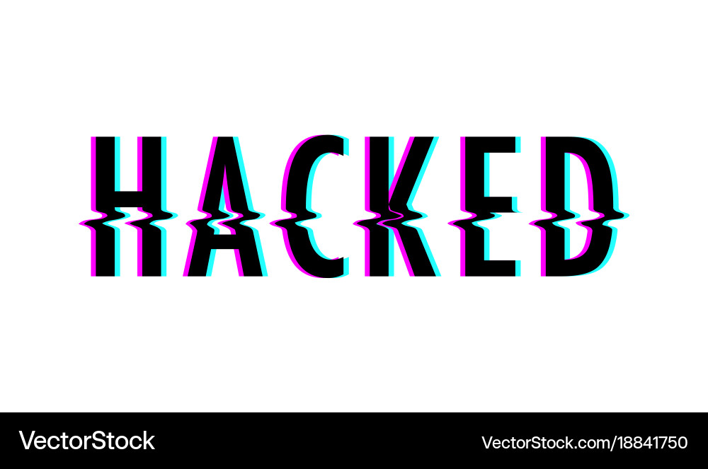 Glitch Hack Text Effect vector image