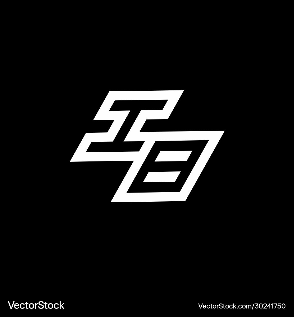Ib logo monogram with up to down style negative Vector Image