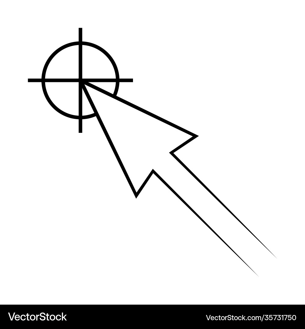 Icon pointer target cursor arrow Icon pointer target cursor arrow vector image