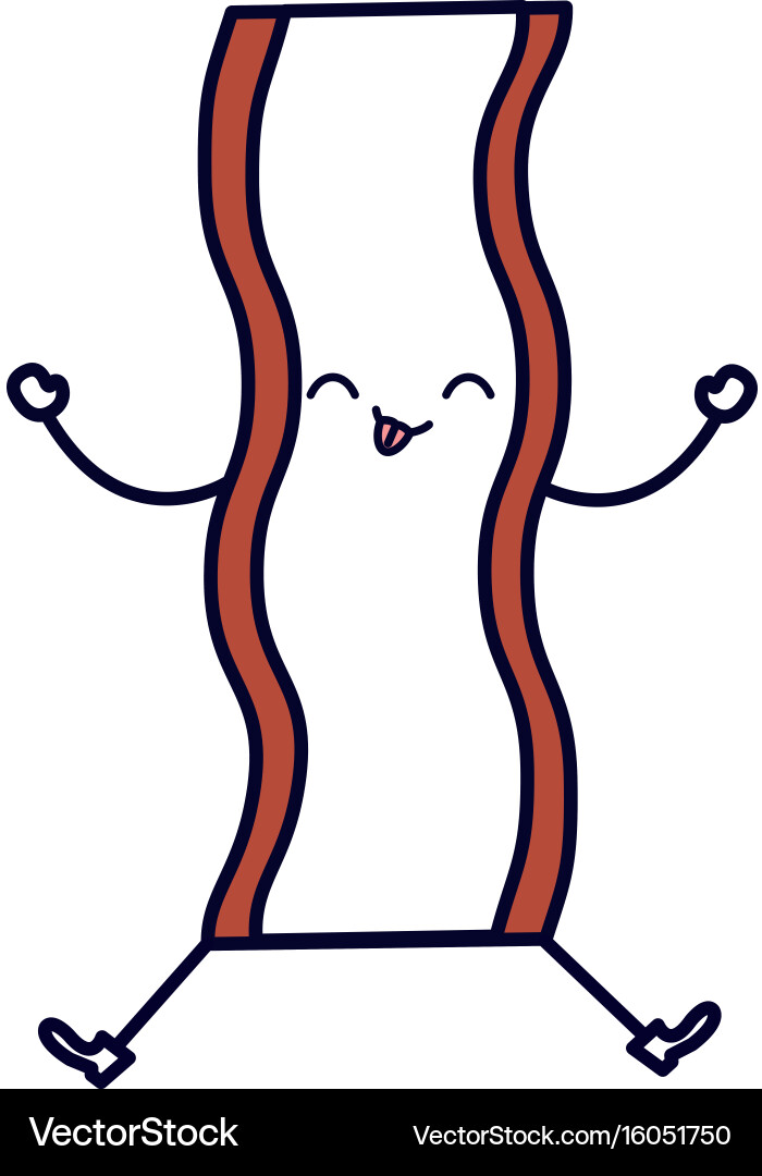 Kawaii Bacon Character Vector Image