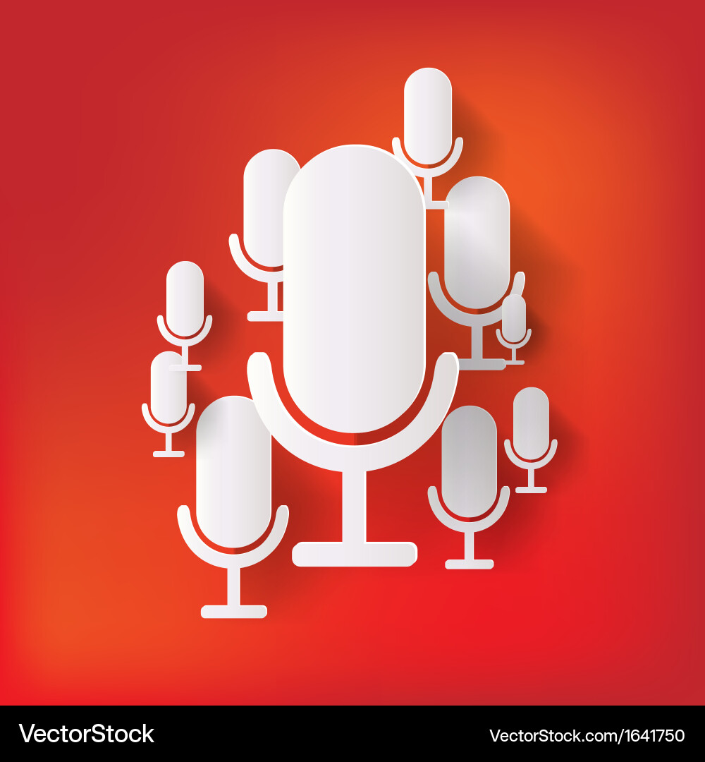 Microphone web icon flat design Vector Image