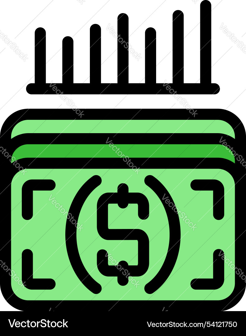 Money increasing with growing up chart bar graph vector image