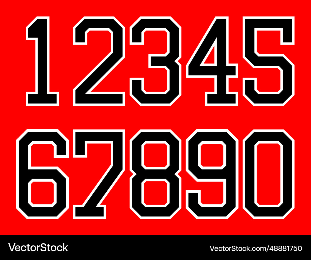 Numbers from zero to nine Vector Image