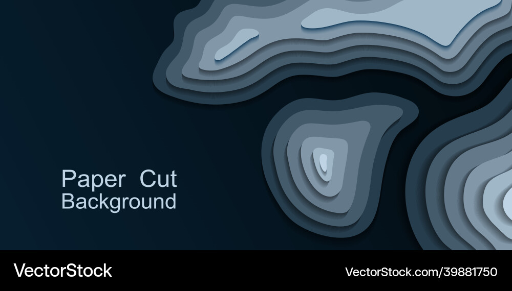 Paper Cut Topography Background Vector Image