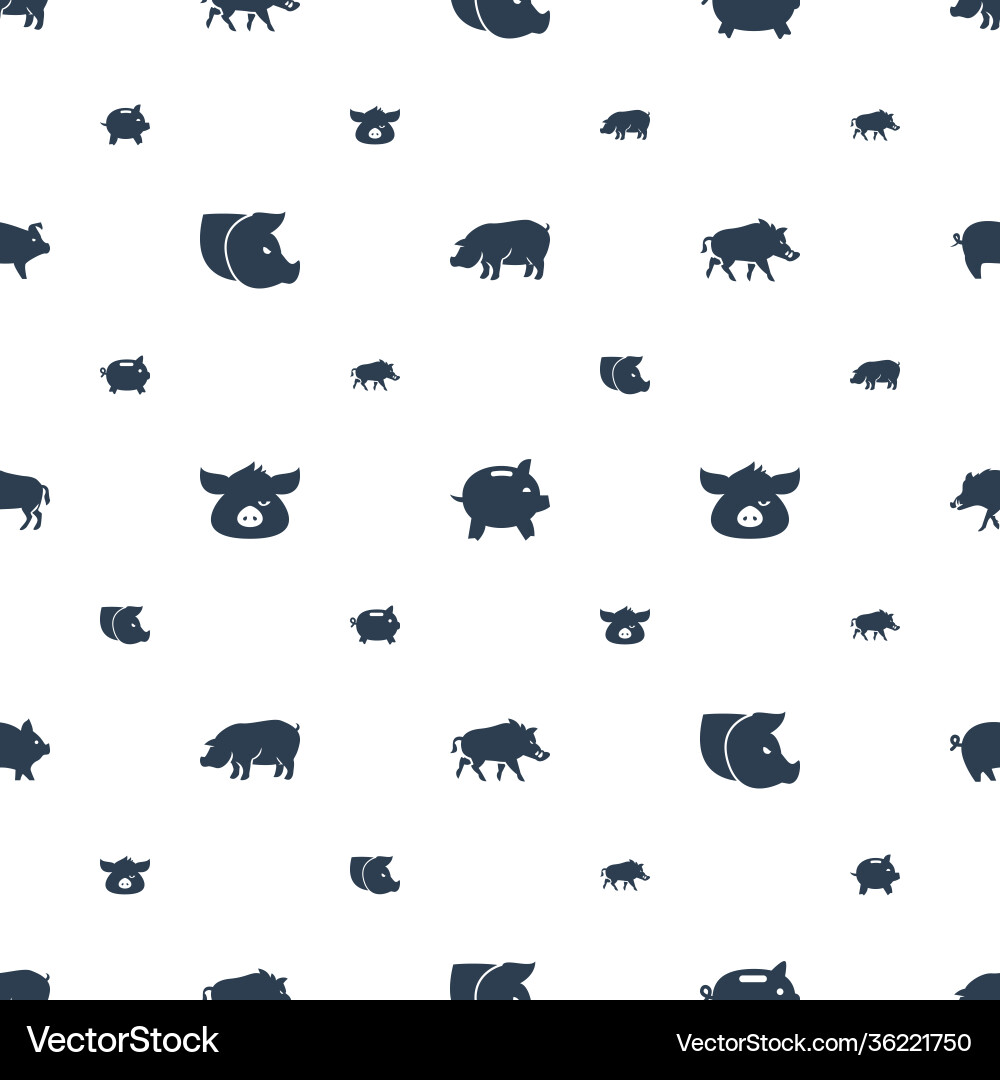 Pig icons pattern seamless white background Vector Image