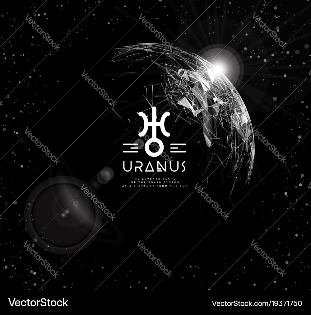 Planet uranus in the form of polygonal mesh vector image