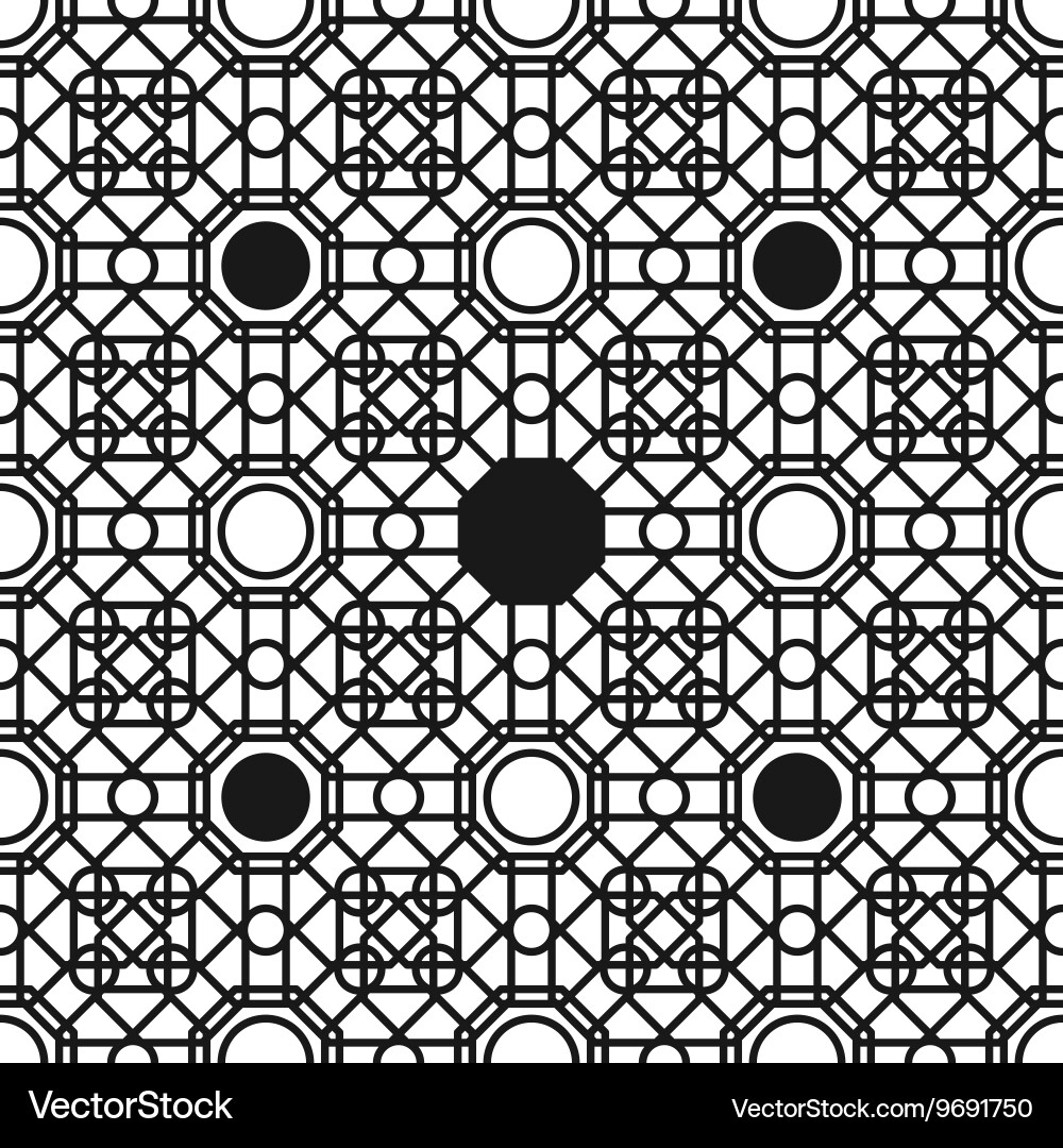 Seamless pattern with overlapping geometric shapes Vector Image