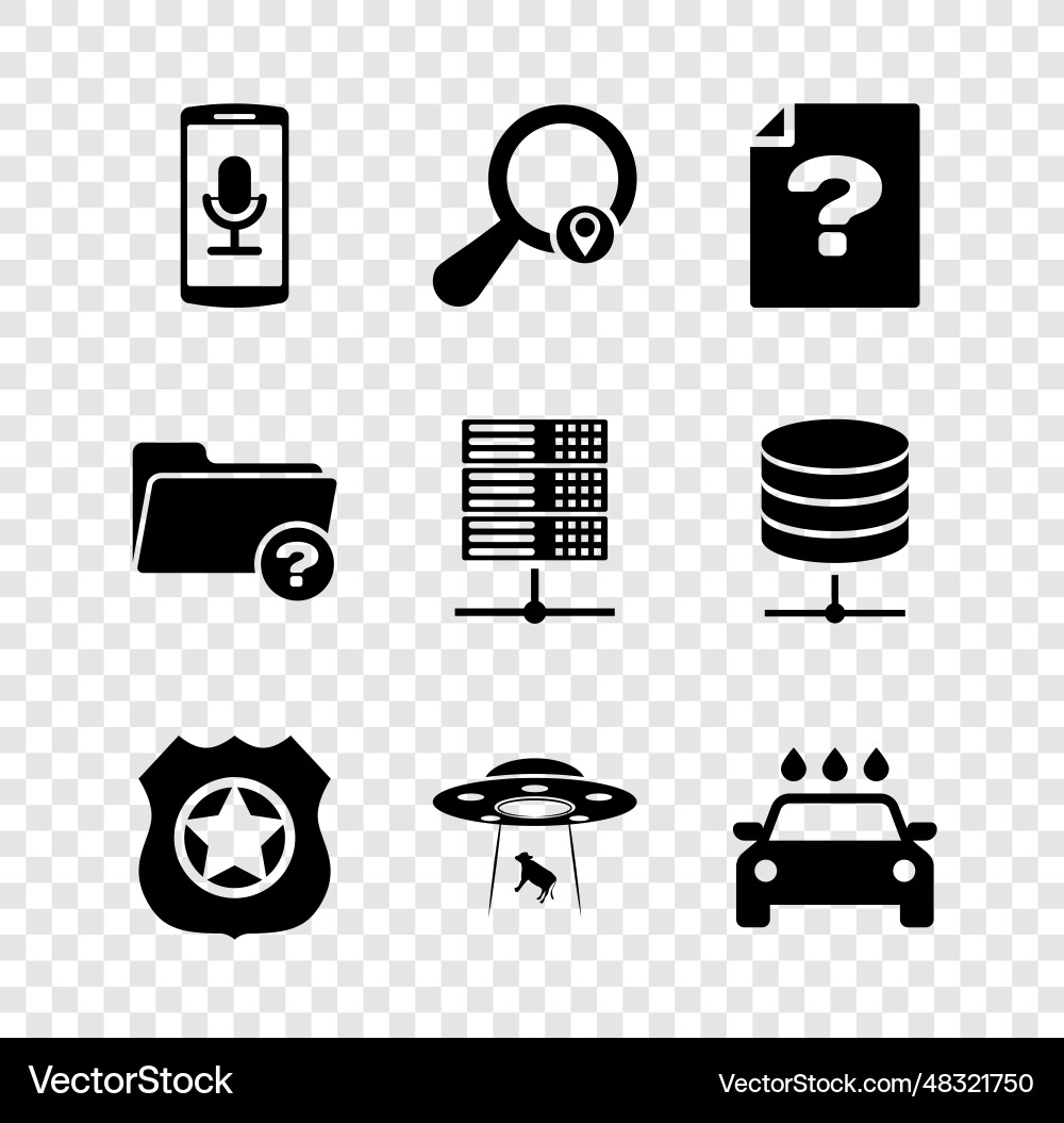 Set mobile recording search location unknown vector image