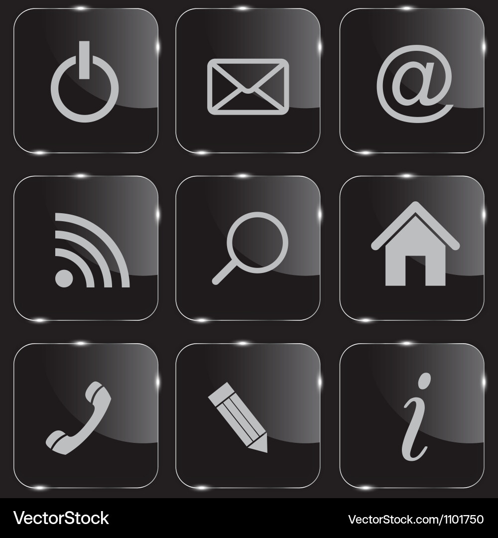 Set of shiny glass web buttons Vector Image