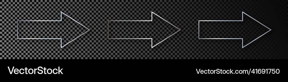 Silver glowing arrow shape frame Silver glowing arrow shape frame vector image