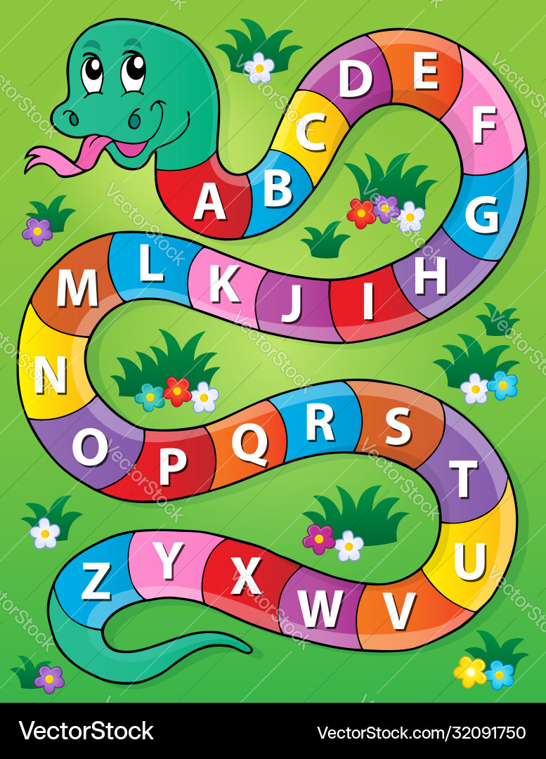 Snake with alphabet theme image 2 Vector Image