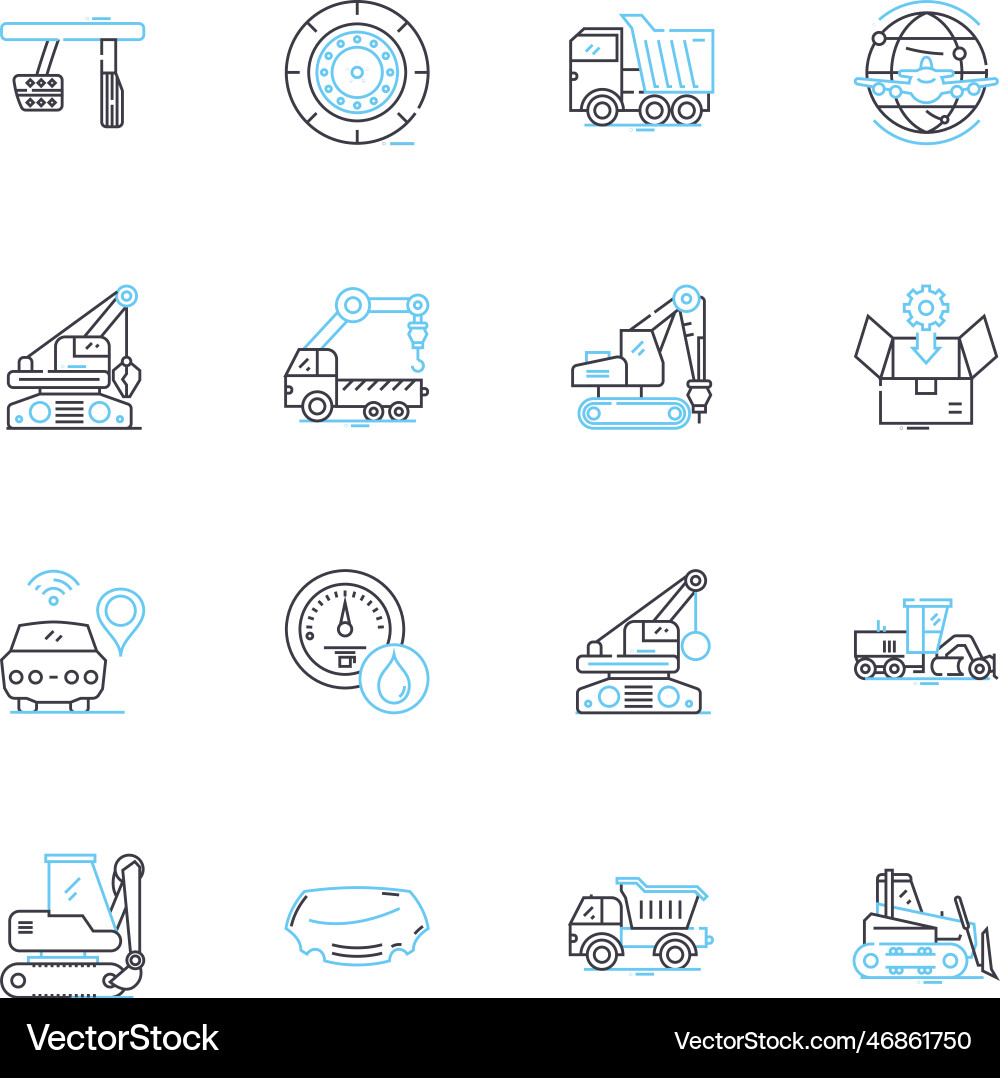 Transit linear icons set commute public Transit linear icons set commute public Vector Image