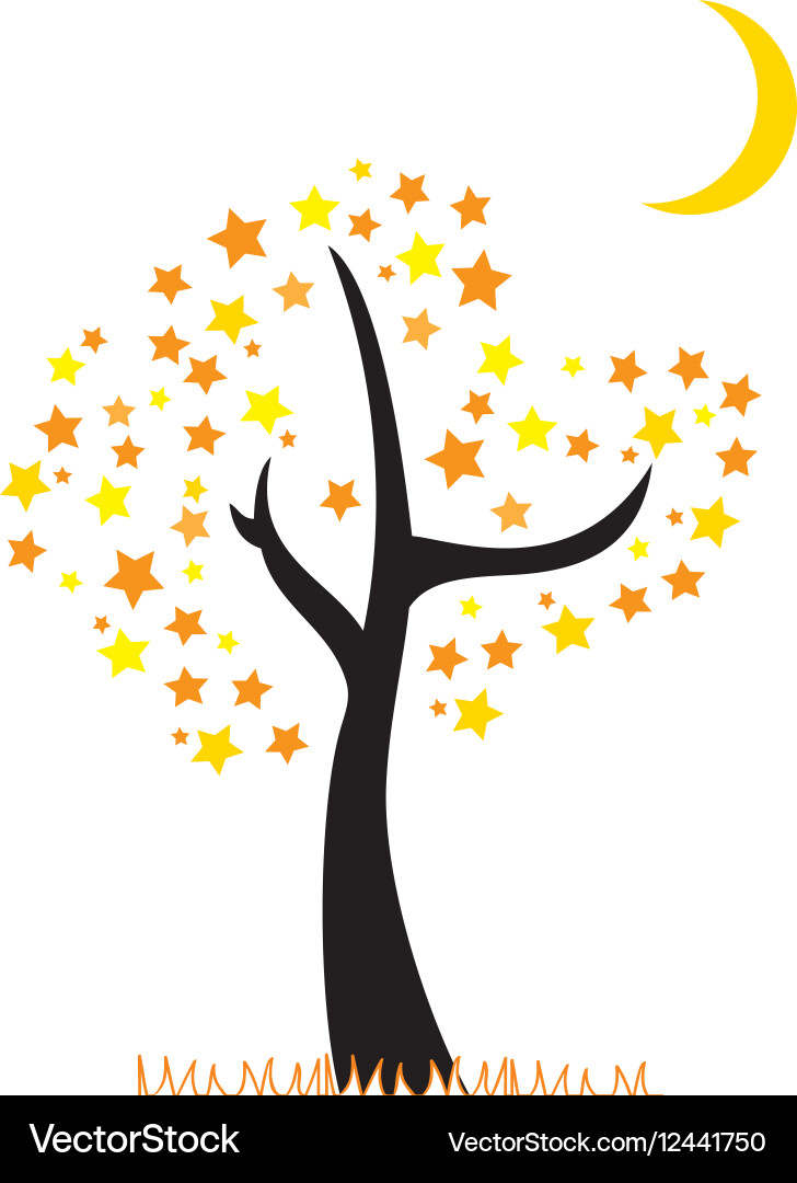 Tree of stars vector image