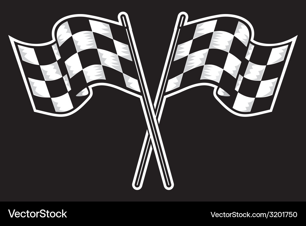 Two Crossed Checkered Flags vector image