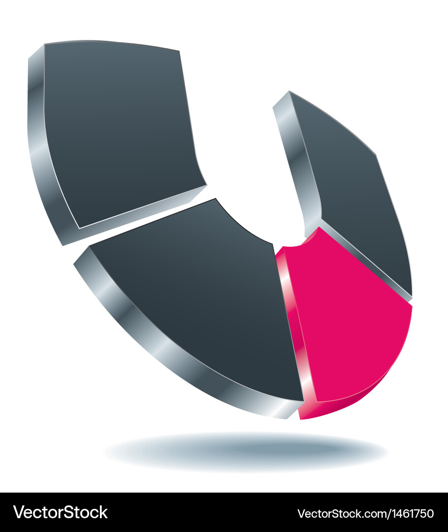 U Shape Icon with Red Highlight vector image