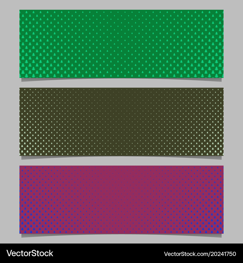 Winter pine tree pattern banner template set vector image