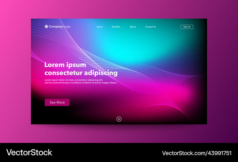 Abstract background website landing page template vector image