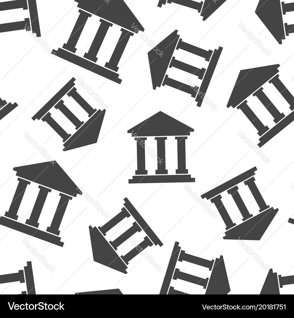 Bank building seamless pattern background Vector Image