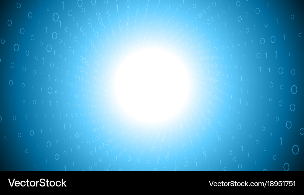 Binary big data stream visualization blue tunnel vector image
