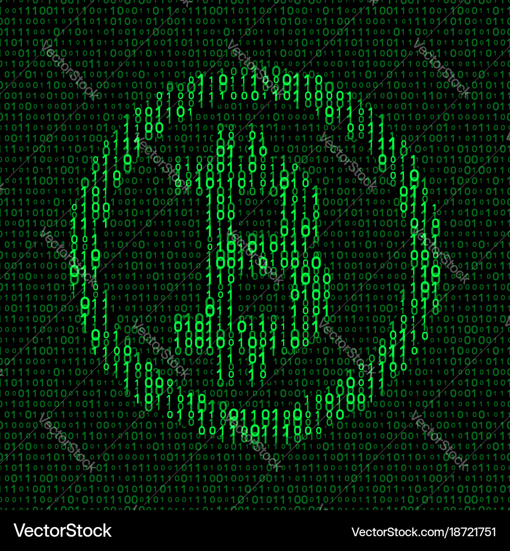 Bitcoin Binary Code Background Vector Image