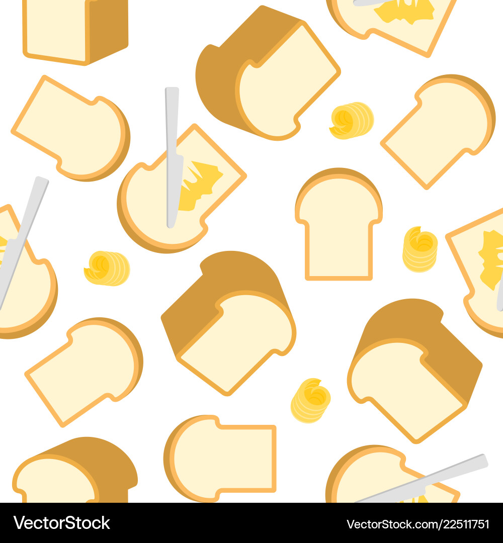 Bread and butter seamless pattern for wrapping Vector Image