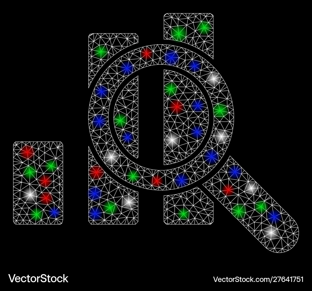 Bright mesh network explore graphics with light Vector Image