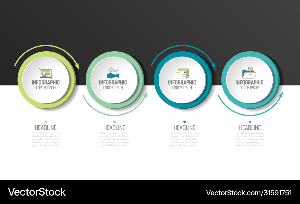 Circle round chart scheme timeline infographic Vector Image
