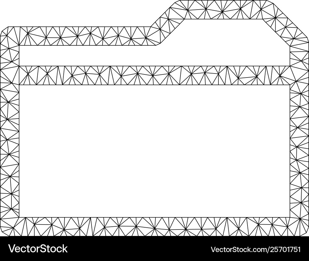 Closed folder polygonal frame mesh Closed folder polygonal frame mesh vector image