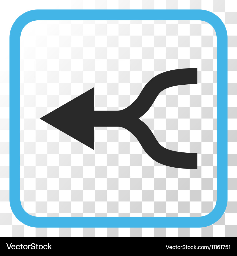 Combine arrow left icon in a frame Vector Image