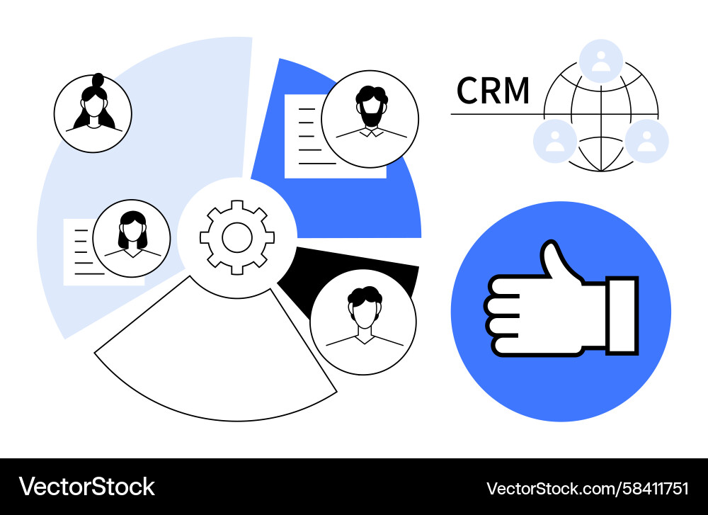 CRM User Insights & Workflow Vector Image