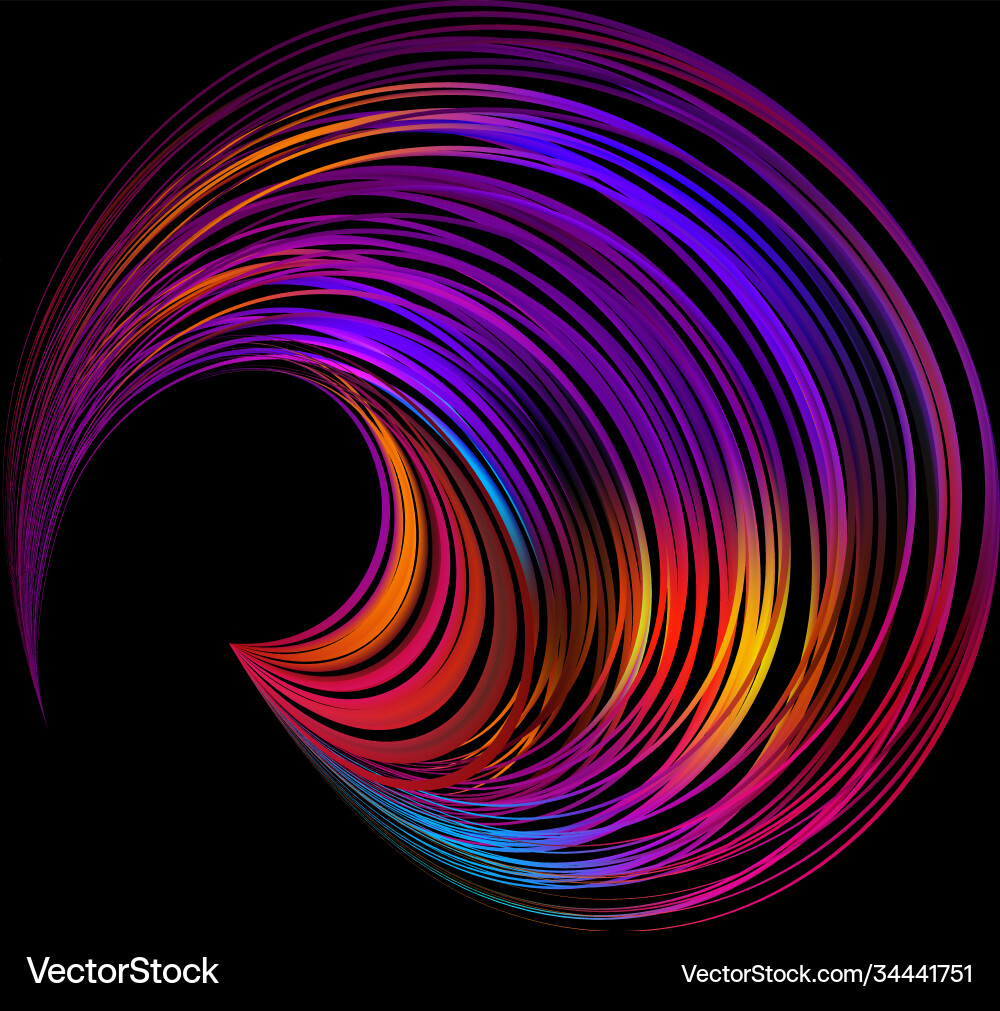 Curl inside circle loop swirl going vector image